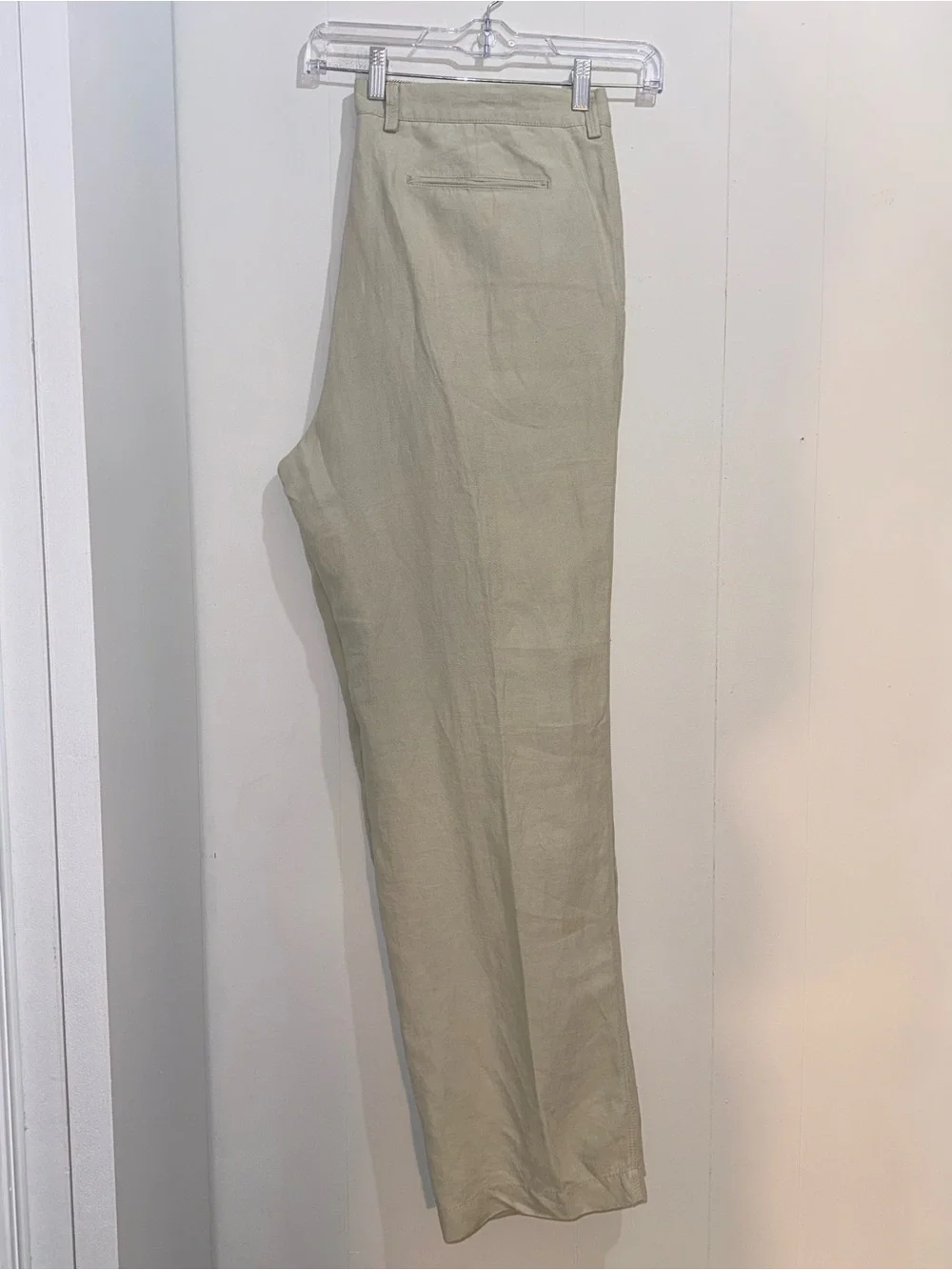 Tommy Bahama Brosnan Linen Silk Flat Front Pants Khaki Beige 38x34 EUC